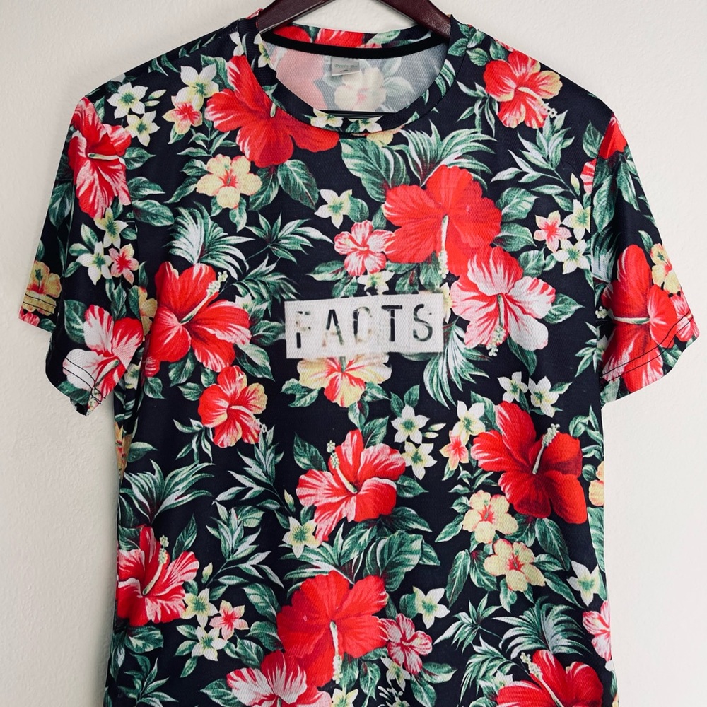 Floral Graphic T-Shirt Red mesh 3D - Picture 3 of 8